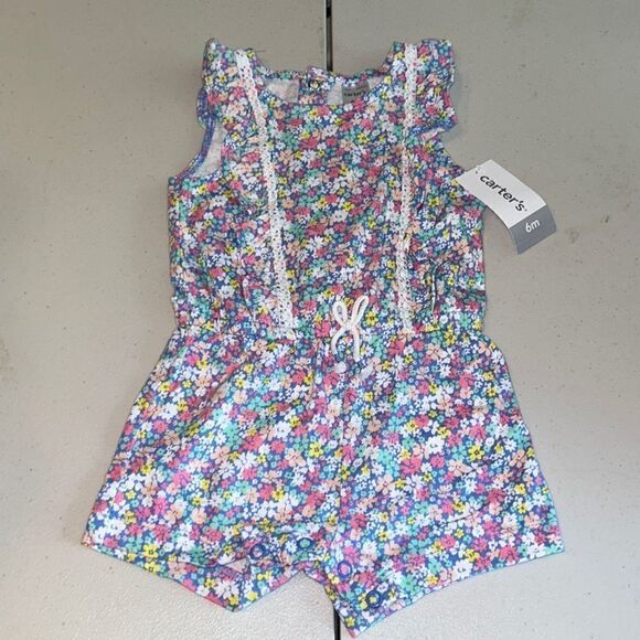 Nwt 6m carters flower romper - Picture 1 of 2
